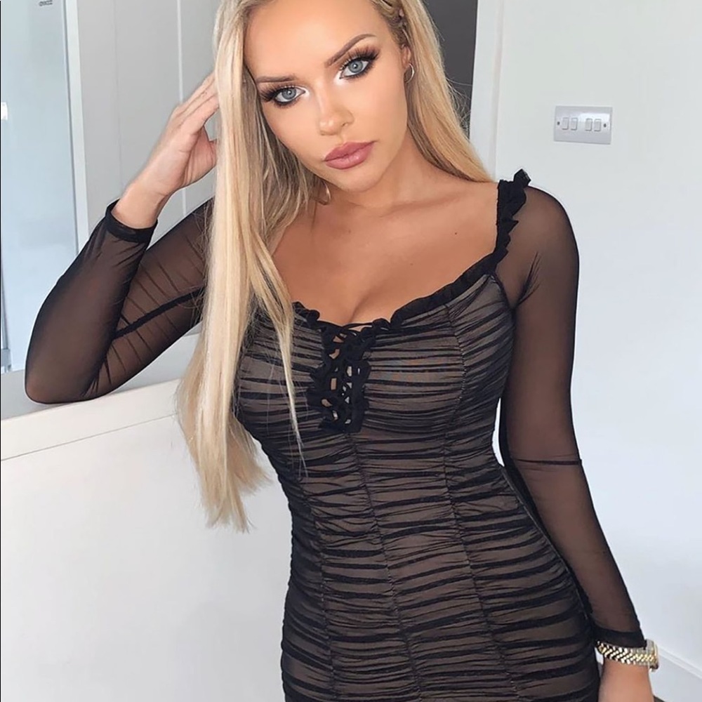 Off the shoulder mesh dress